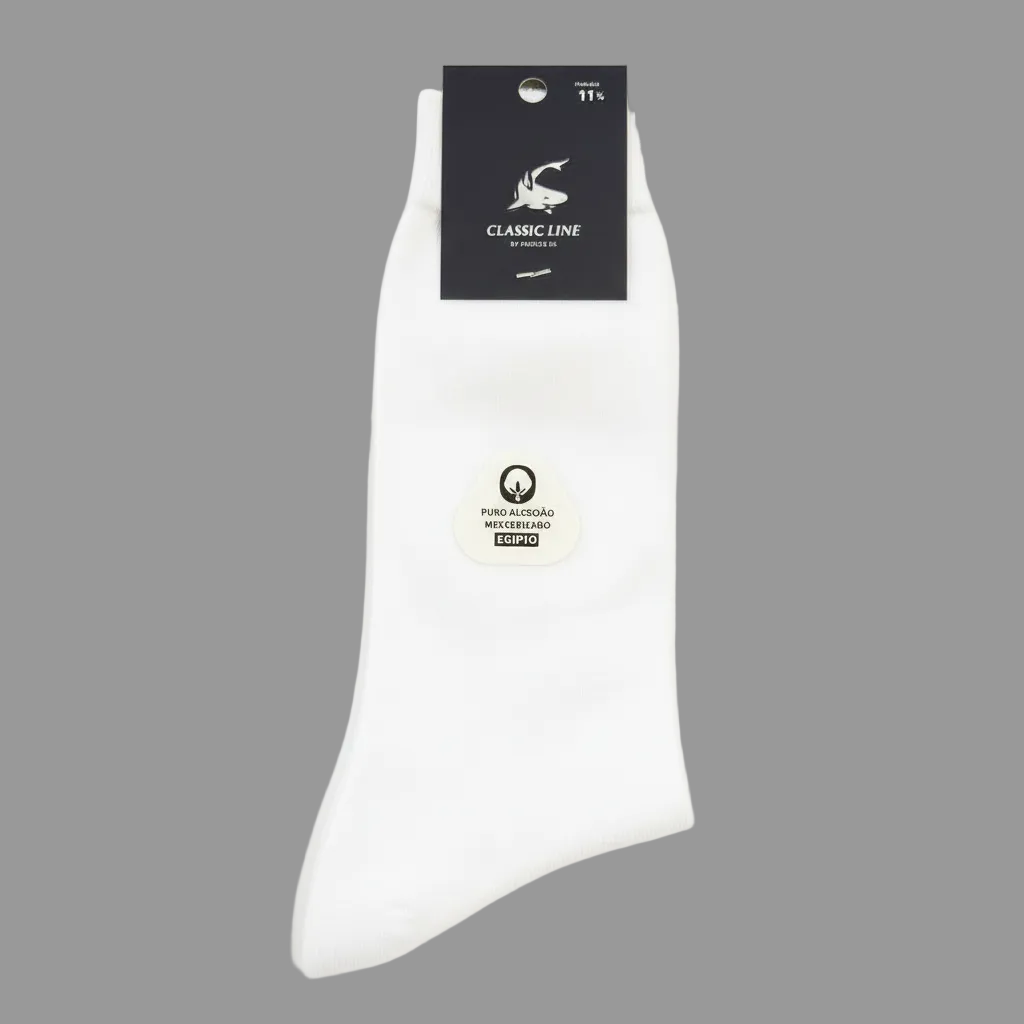 Meias premium algodão mercerizado branco liso Ref. 807 Senhor Peúgas