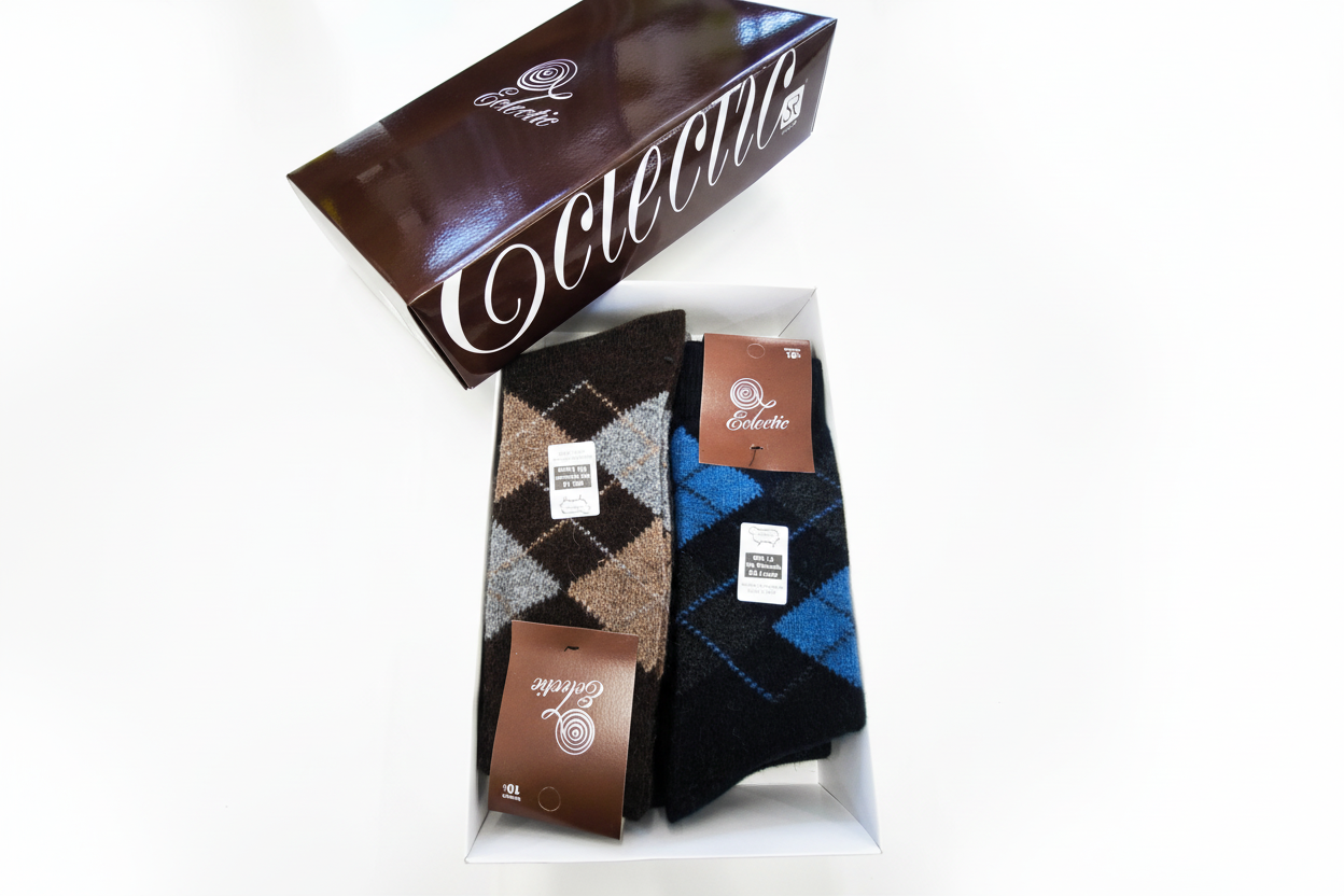 Meias Lambswool Xadrez Box caixa - Ref. 5035 - Senhor Peugas