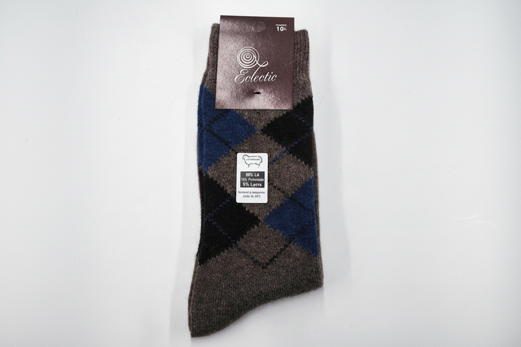 Meias Lambswool Xadrez Bege - Ref. 5035 - Senhor Peugas