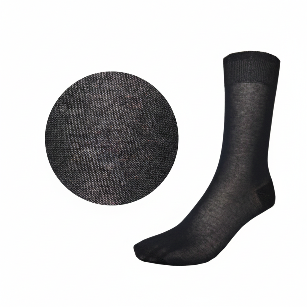 Meias algodao liso seamless sem costuras preto Ref. 819 Senhor Peugas