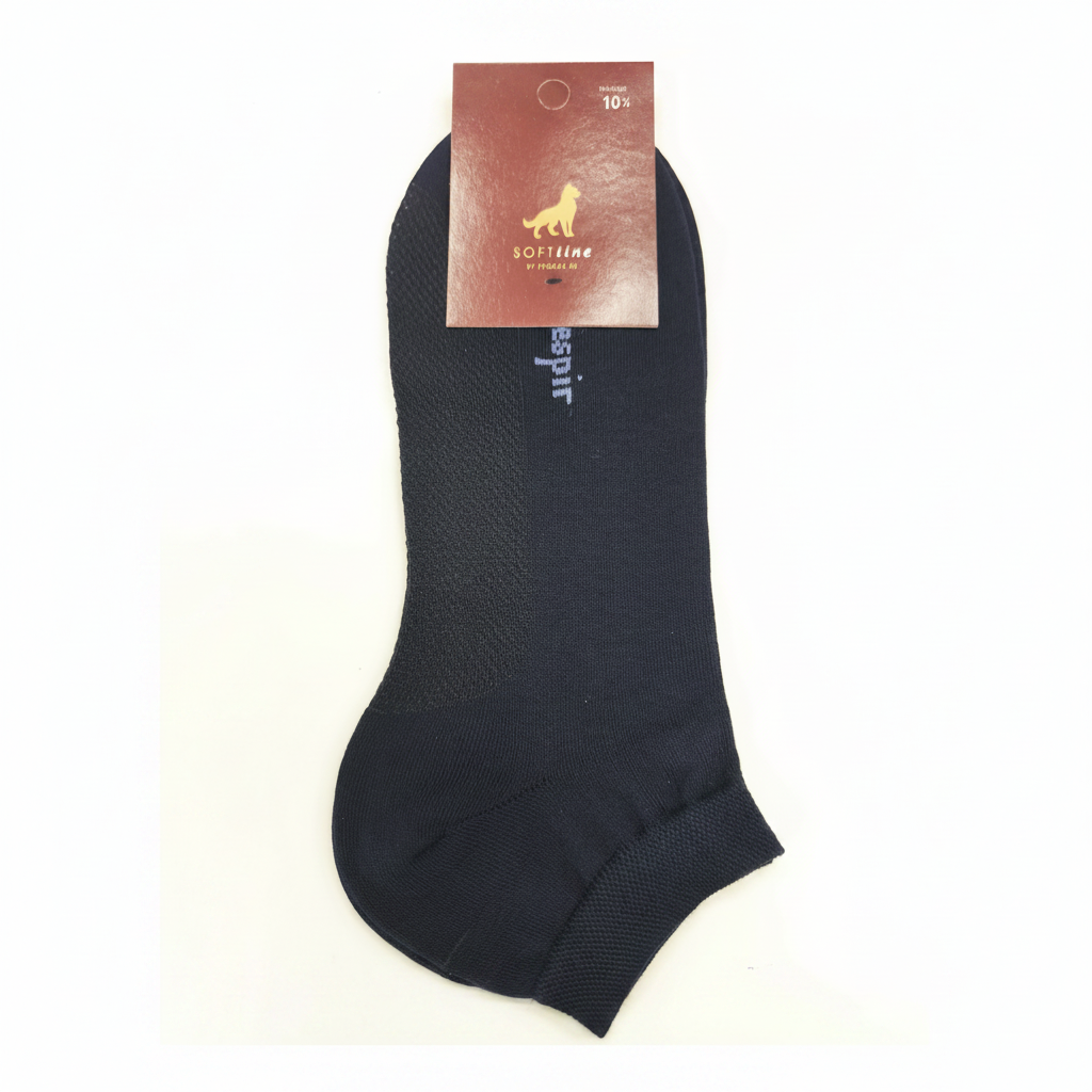 Soquete lisa algodão SRespir azul-marinho sem costura SOFTline Ref. 1010 Senhor Peúgas