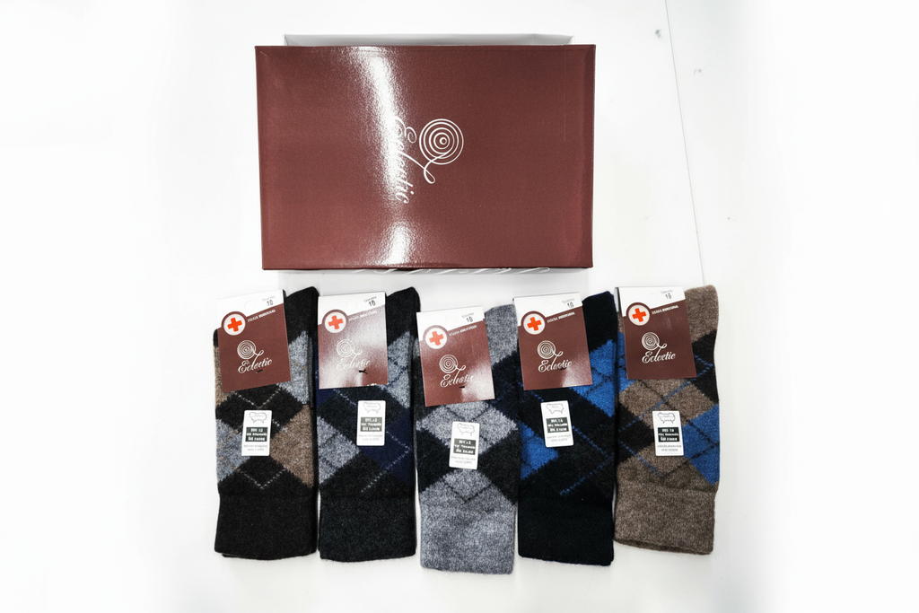 Caixa Eclectic Lambswool Xadrez Medicinal 5 Pares - Ref. 5060 - Senhor Peugas