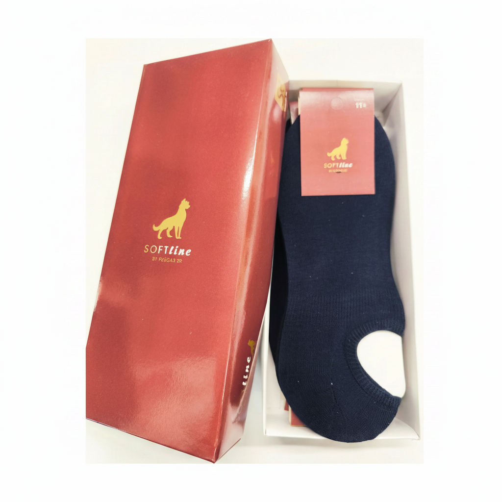 Caixa presente meia invisível azul-marinho SOFTline Ref. 1200 Senhor Peúgas