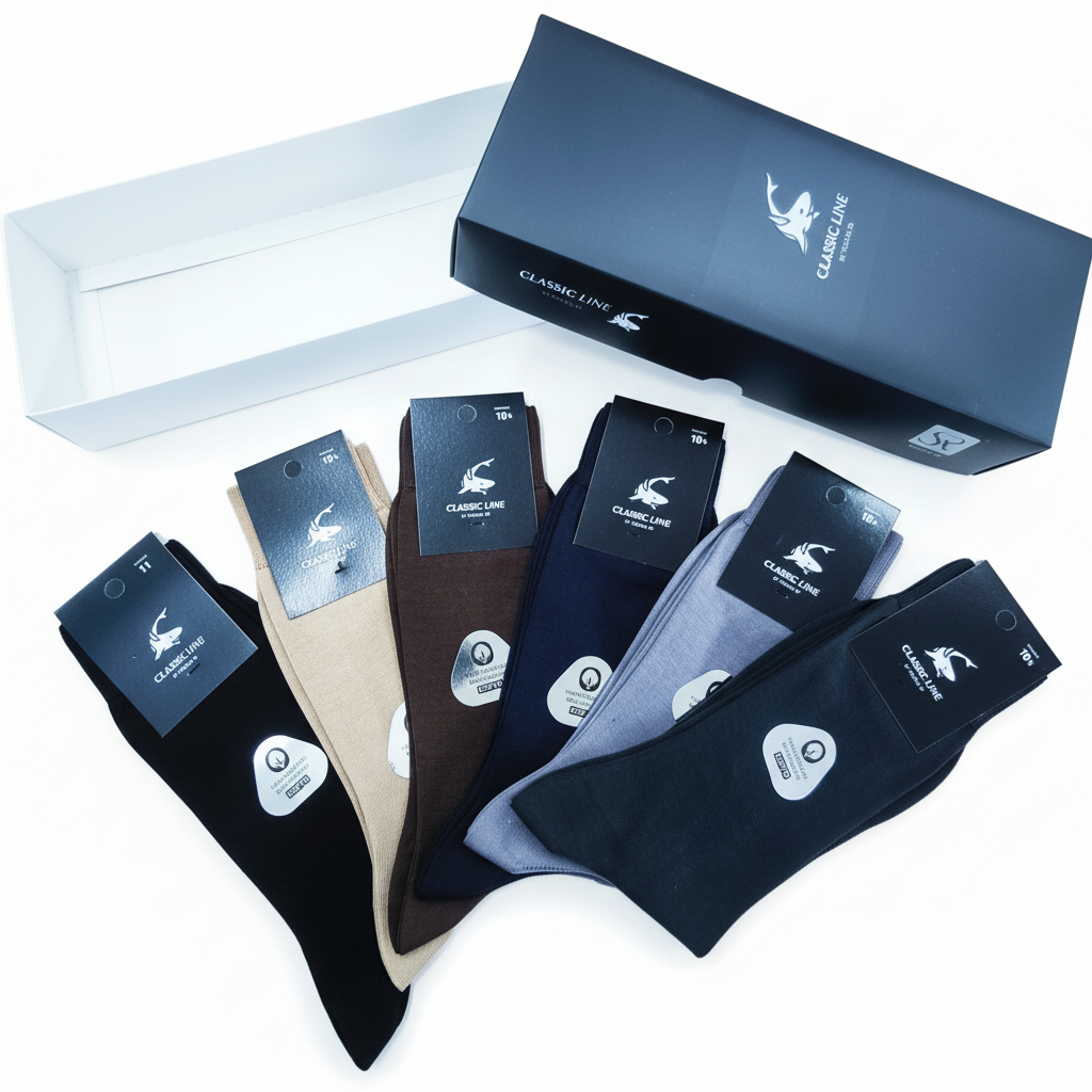 Caixa premium meias algodão mercerizado sortido CLASSIC LINE Ref. 807 Senhor Peúgas