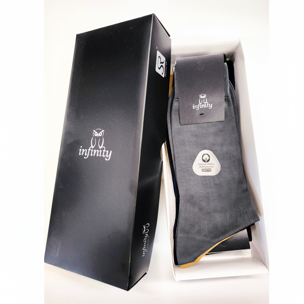  Caixa presente meia lisa extra fina algodão Fil d'Escócia sortido INFINITY Ref. 808 Senhor Peúgas 