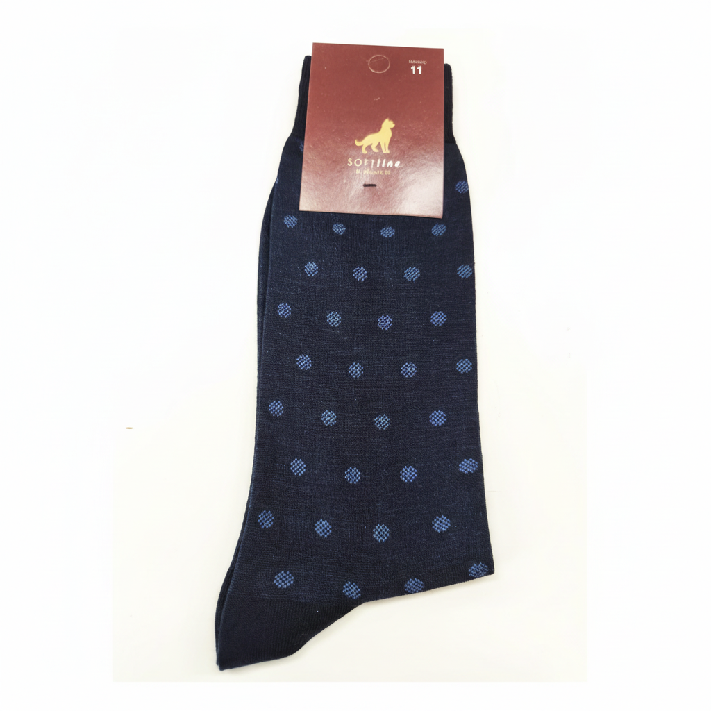 Meias de Algodão Ref. 2602 Azul-marinho Micro-Jacquard Senhor Peúgas