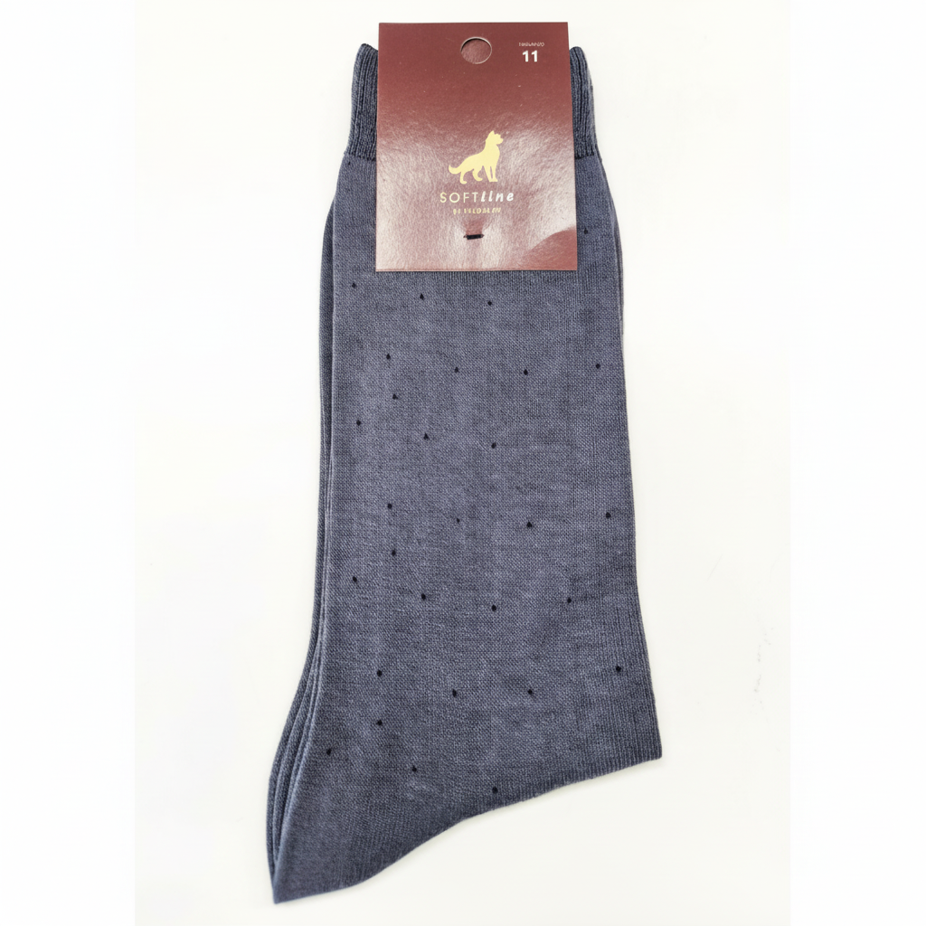 Meias de Algodão Ref. 2601 Cinza Médio Pintas Senhor Peúgas