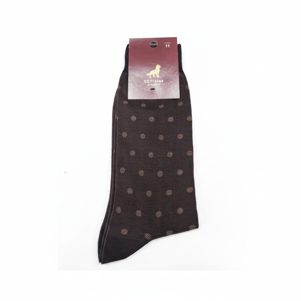 Meias de Algodão Ref. 2602 Castanho Micro-Jacquard Senhor Peúgas