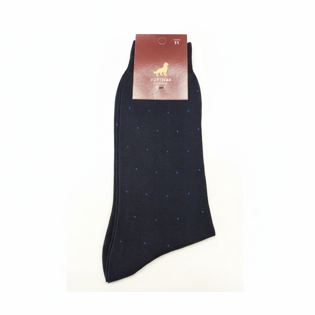 Meias de Algodão Ref. 2601 Azul-marinho Pintas Senhor Peúgas