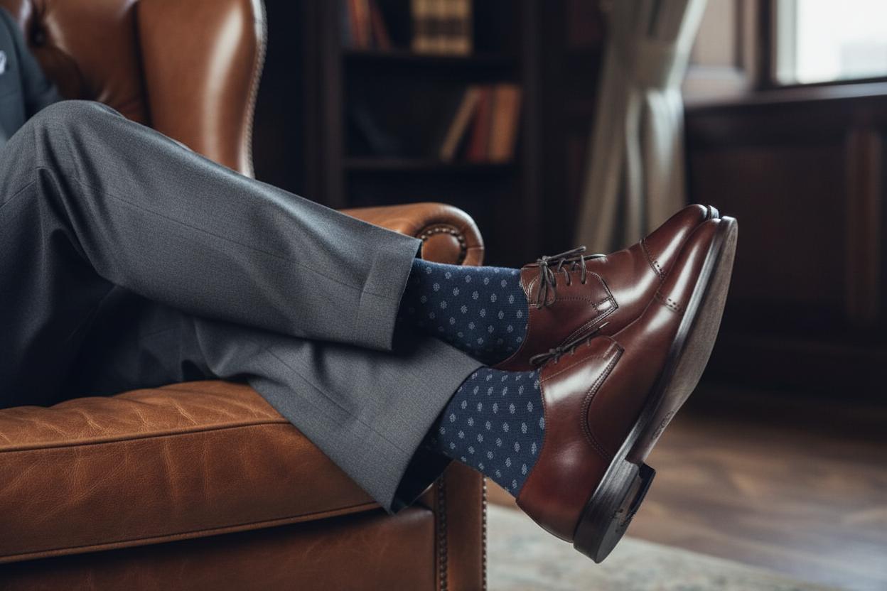 Meias de Algodão Ref. 2602 Lifestyle Micro-Jacquard Senhor Peúgas