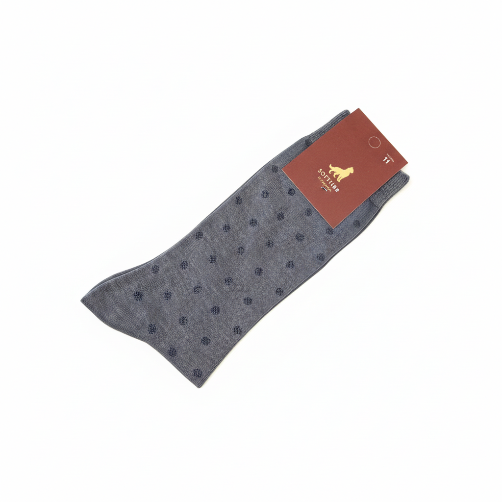 Meias de Algodão Ref. 2602 Cinza Médio Micro-Jacquard Senhor Peúgas