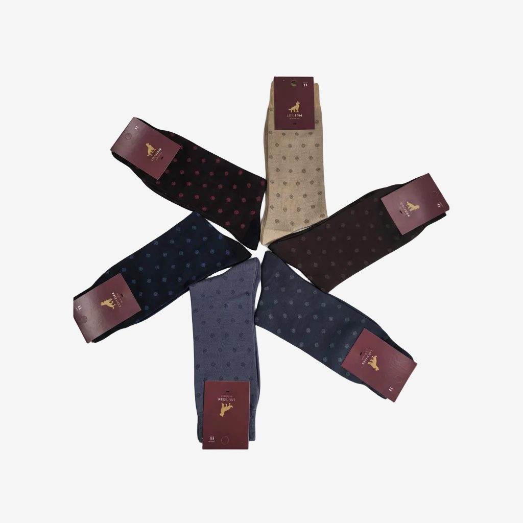 Meias de Algodão Ref. 2602 Sortido de Cores Micro-Jacquard Senhor Peúgas