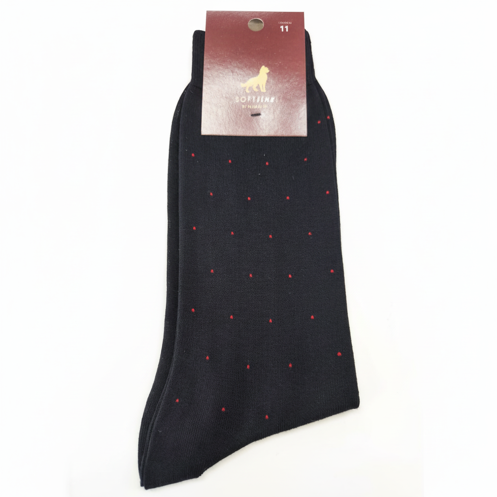 Meias de Algodão Ref. 2601 Preto Pintas Senhor Peúgas