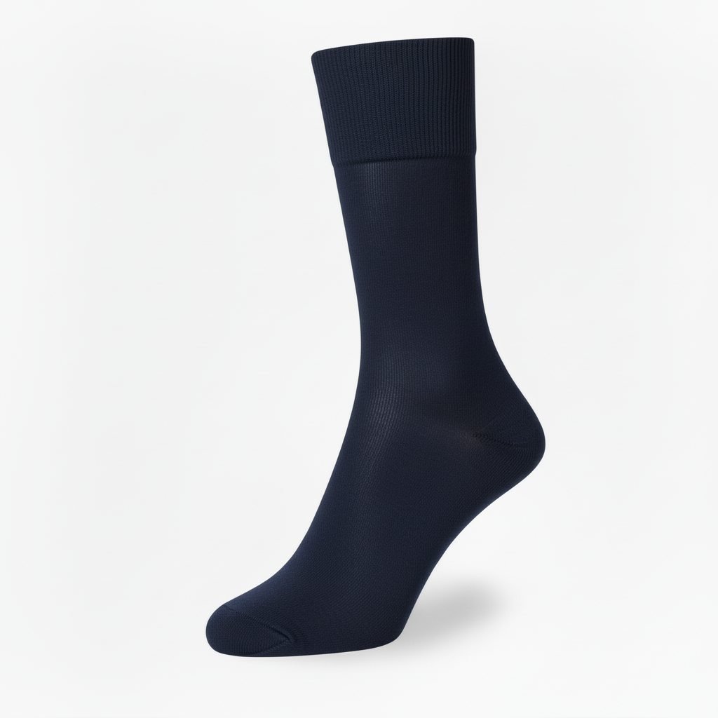 Meias algodao liso seamless cor azul marinho Ref. 819 Senhor Peugas