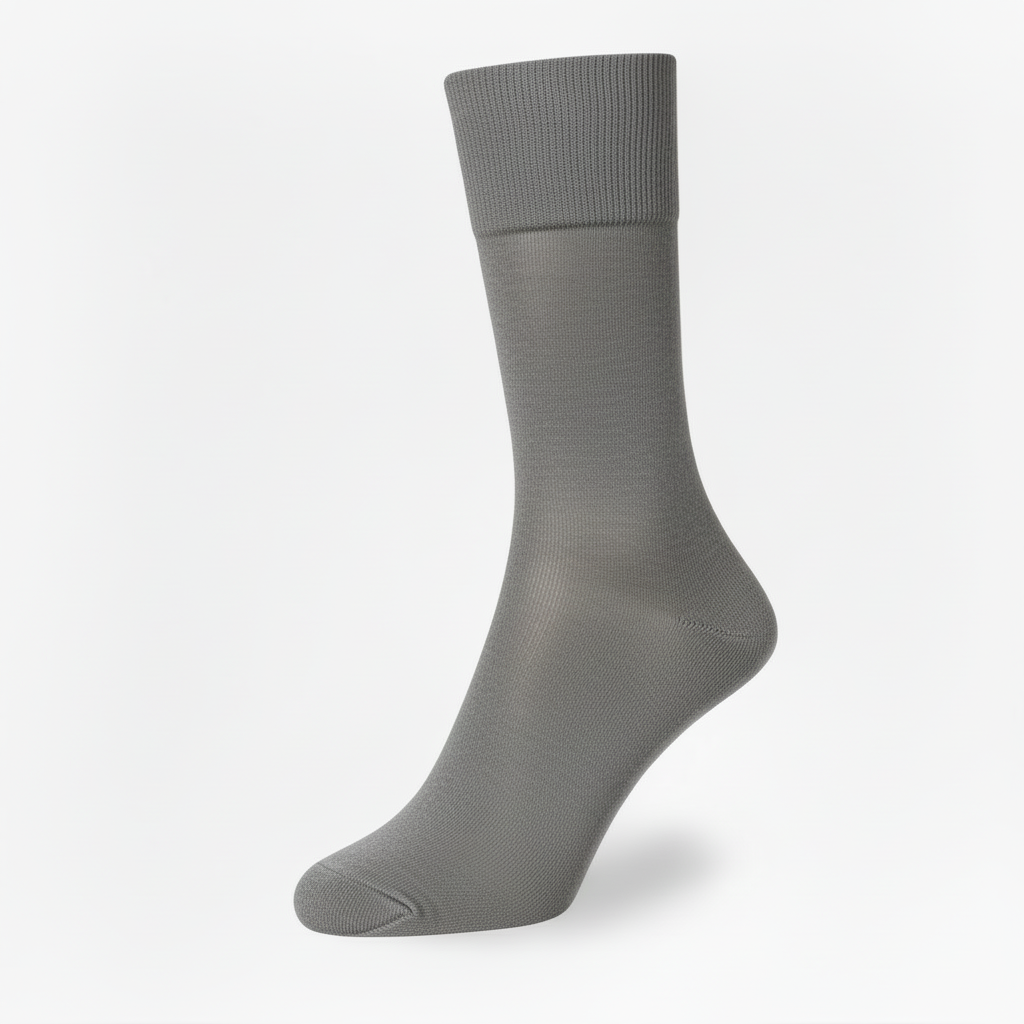 Meias algodao liso seamless cor cinza medio grisalho Ref. 819 Senhor Peugas