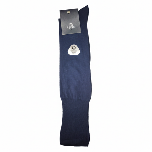 Meias executivas premium algodão Fil d'Escócia liso azul marinho liso Ref. 807ML Senhor Peúgas
