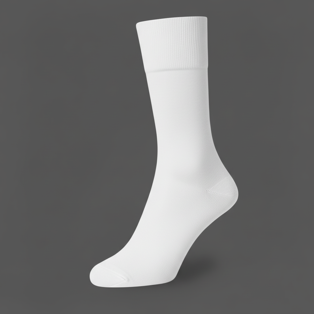 Meias algodao liso seamless cor branca Ref. 819 Senhor Peugas