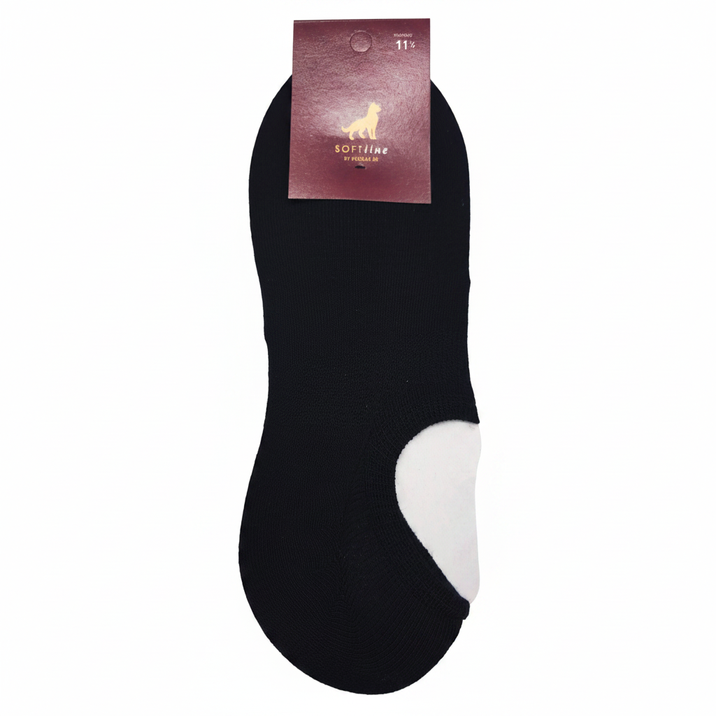 Meia invisível preto sem costura SOFTline Ref. 1200 Senhor Peúgas