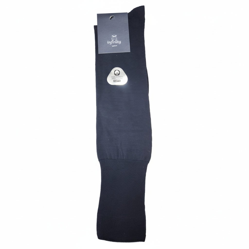 Meias executivas premium algodão Fil d'Escócia liso preto liso Ref. 807ML Senhor Peúgas