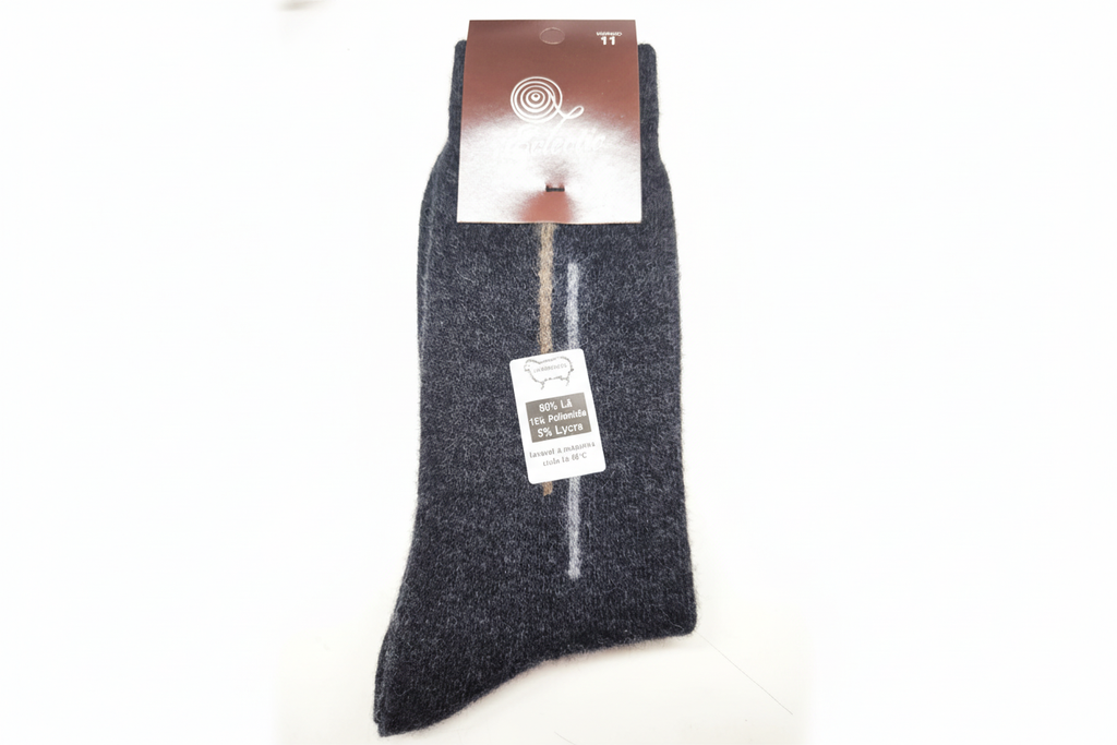 Meias Lambswool Tricolor Antracite - Ref. 5040 - Senhor Peugas