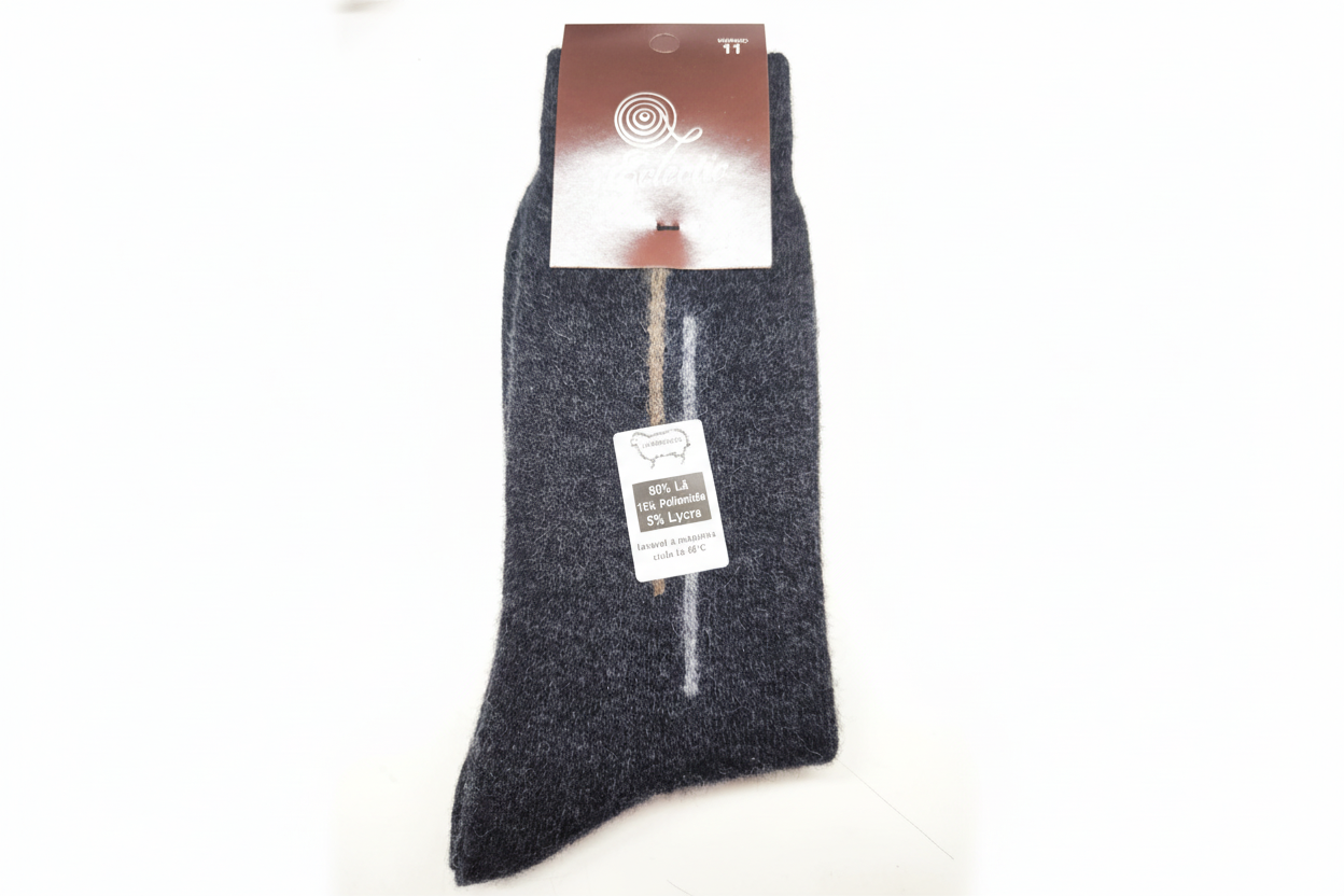 Meias Lambswool Tricolor Antracite - Ref. 5040 - Senhor Peugas