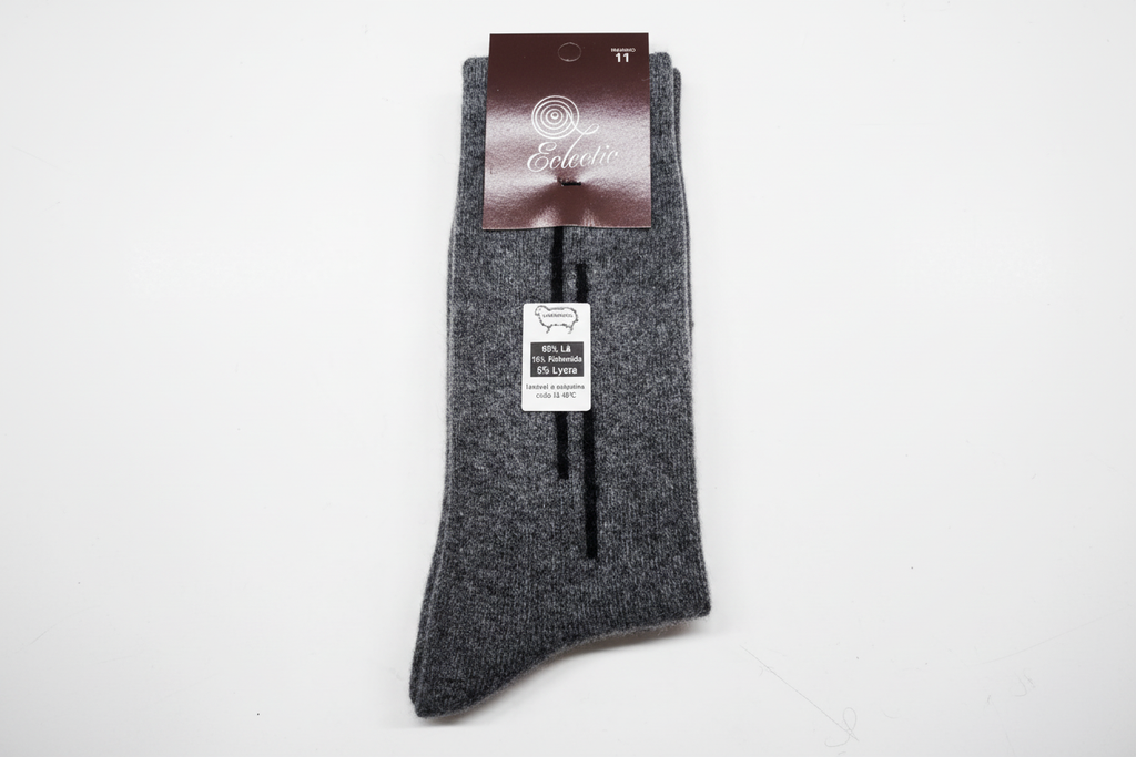 Meias Lambswool Tricolor Cinza Claro - Ref. 5040 - Senhor Peugas