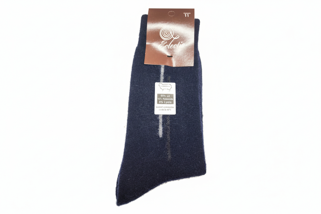 Meias Lambswool Tricolor Azul Marinho - Ref. 5040 - Senhor Peugas