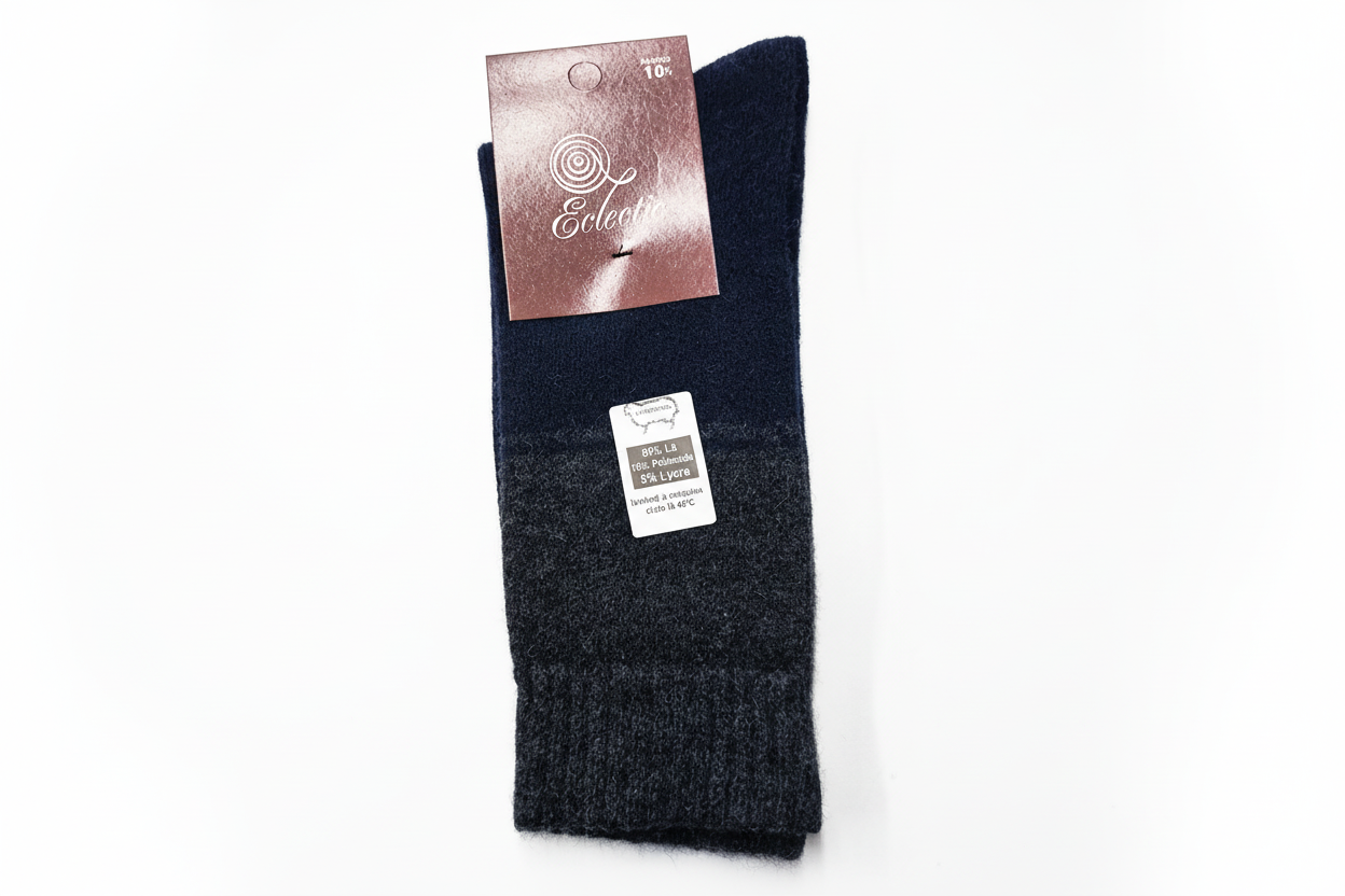 Meias Lambswool Bicolor Azul Marinho - Ref. 5050 - Senhor Peugas