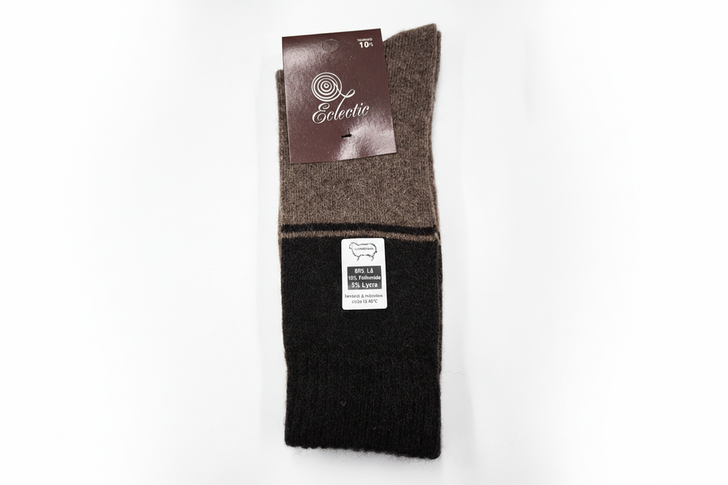 Meias Lambswool Bicolor Castanho Bege  - Ref. 5050 - Senhor Peugas
